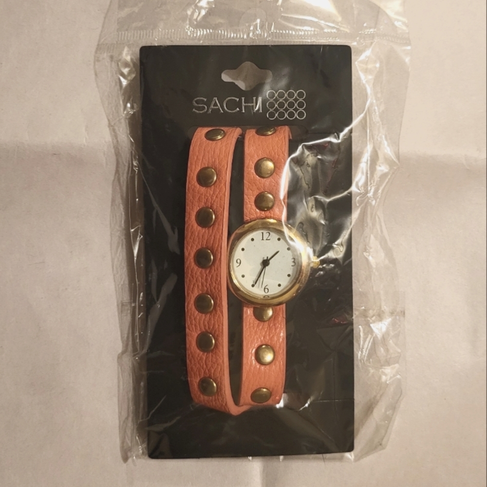 Coral/Gold Watch Wrap